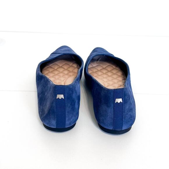 Birdies Suede Womens Ballet Flats Shoes Size 6 Blue Pointed Toe Slip On Leather - Picture 3 of 10